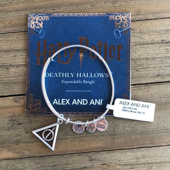 Alex and Ani Retired BNWT Harry Potter Deathly Hallows Bracelet Silver Tone - Picture 1 of 9